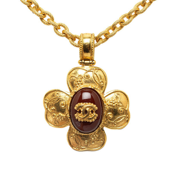 Chanel Gripoix Coco Mark Flower Necklace