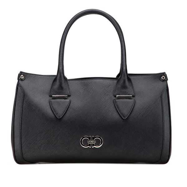 Salvatore Ferragamo Double Gancini Leather Handbag