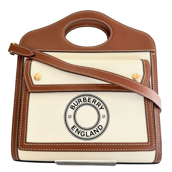 Burberry Pocket Bag Canvas Calf 2way Bag