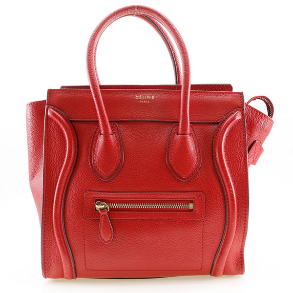 Celine Luggage Micro Shopper Leather Handbag