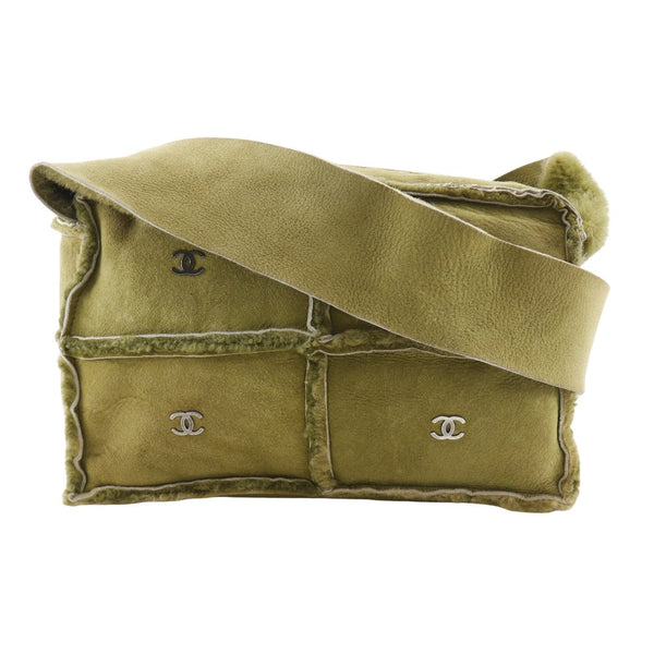 Chanel Choco Bar Shearling Shoulder Bag