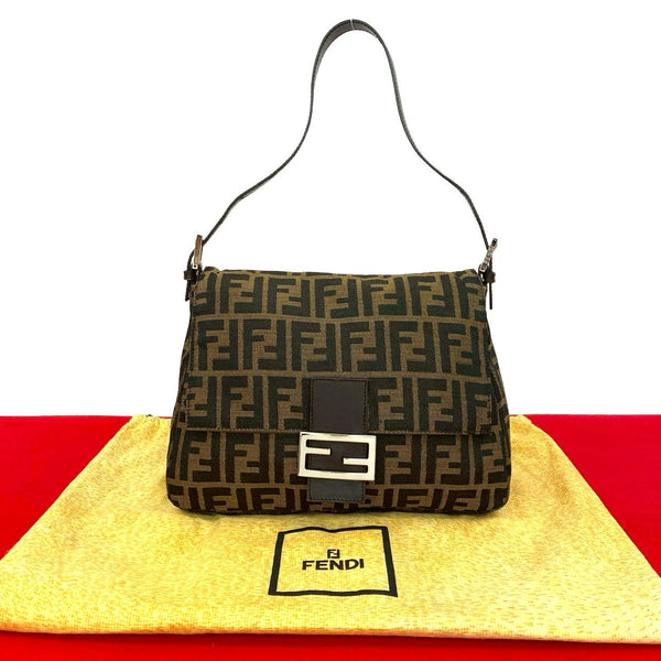 Fendi Mamma Baguette Canvas Shoulder Bag