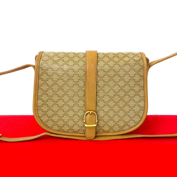 Celine Macadam Leather Shoulder Bag
