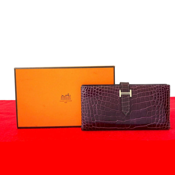 Hermes Béarn Soufflet Alligator Wallet