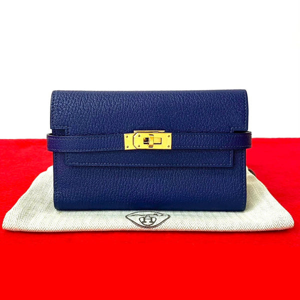 Hermes Kelly Wallet Chevre Leather Wallet