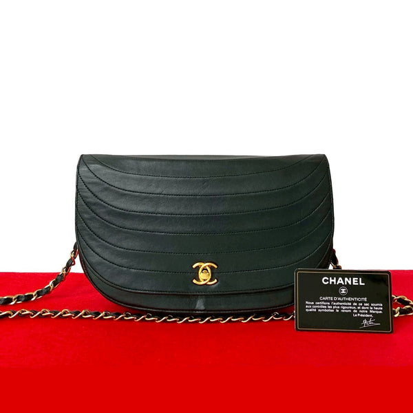 Chanel Half Moon Lambskin Shoulder Bag