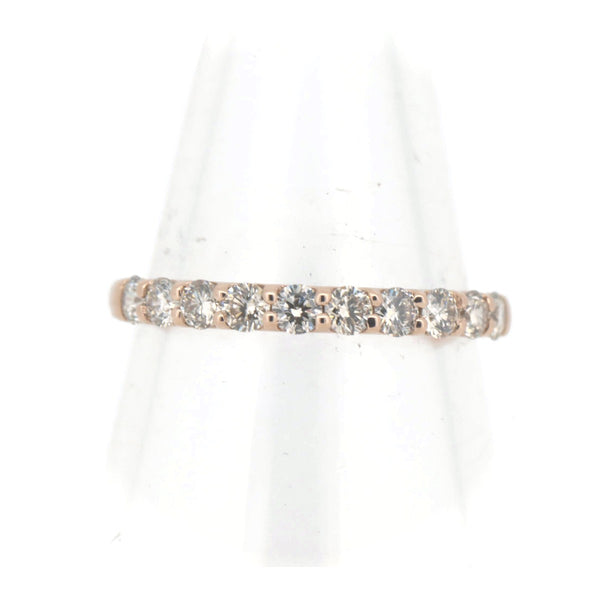 K18PG Pink Gold Diamond Half Eternity Ring