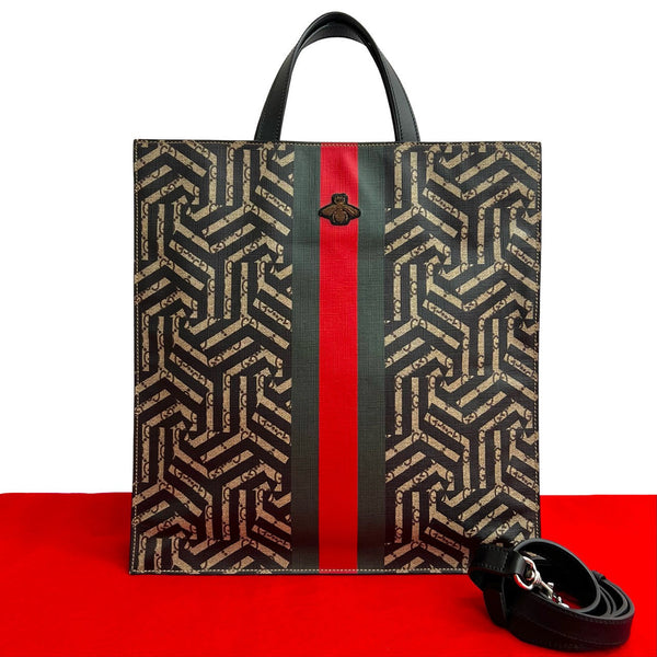 Gucci GG Kaleido Bee Leather 2way Tote Bag