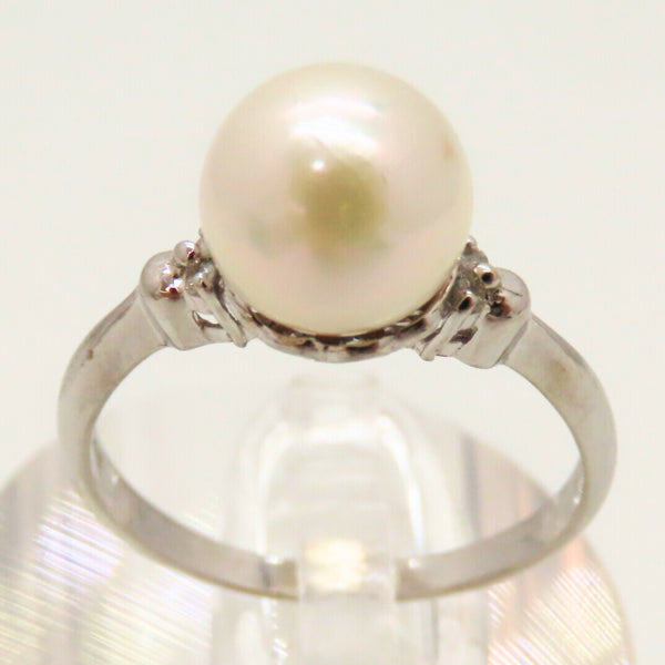 K14WG Pearl Diamond Ring 11