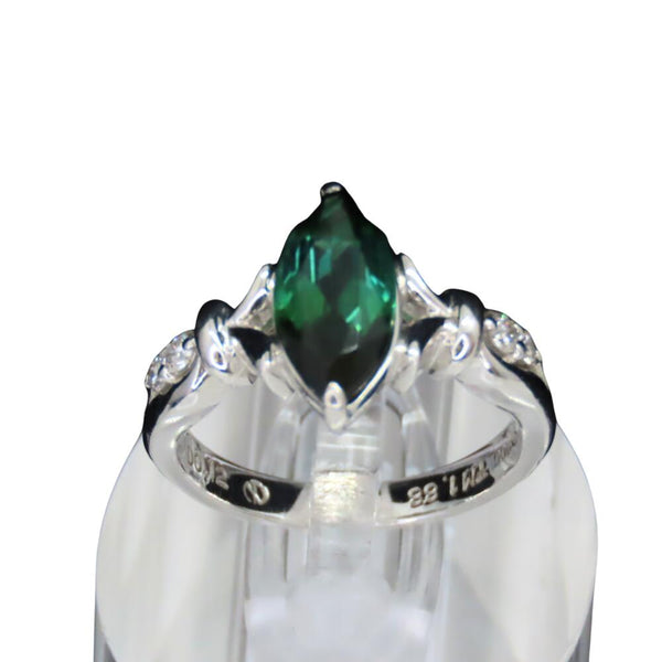 Platinum Tourmaline Diamond Ring Pt900 Size 11