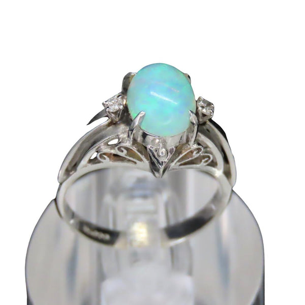 Opal Platinum Ring PT900 Size 8.5