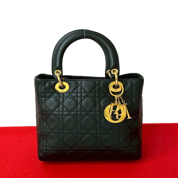 Christian Dior Lady Dior Leather Handbag