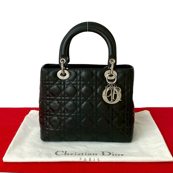 Christian Dior Lady Dior Cannage Stitch Leather Handbag