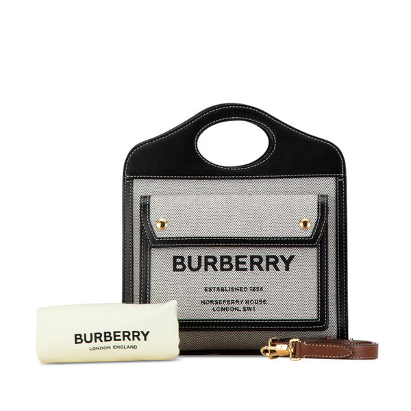 Burberry Horseferry Print Logo Canvas Leather 2way Bag