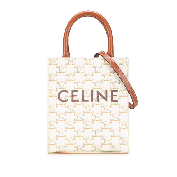 Celine Triomphe Mini Vertical Cabas PVC Leather 2way Bag
