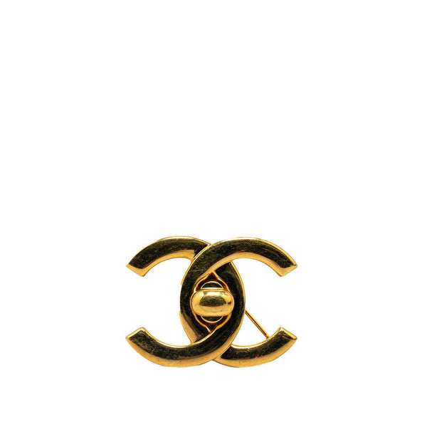 Chanel Gold-Plated Coco Mark Turnlock Brooch 96P