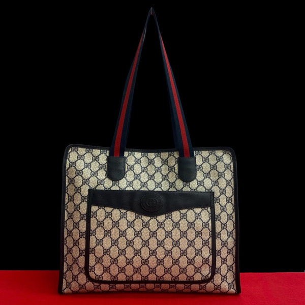 Gucci GG Logo Leather Tote Bag