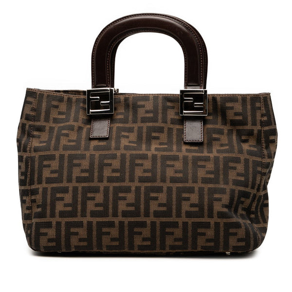 Fendi Zucca Canvas Leather Handbag