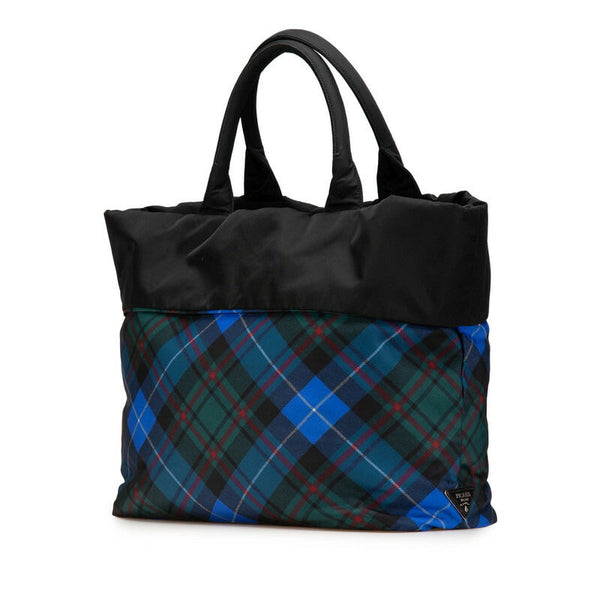 Prada Triangle Logo Plate Reversible Nylon 2way Bag