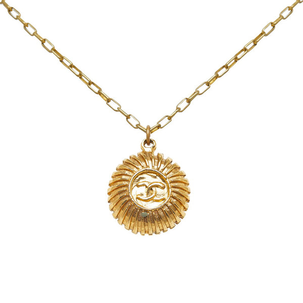 Chanel Vintage Coco Mark Medal Necklace Gold