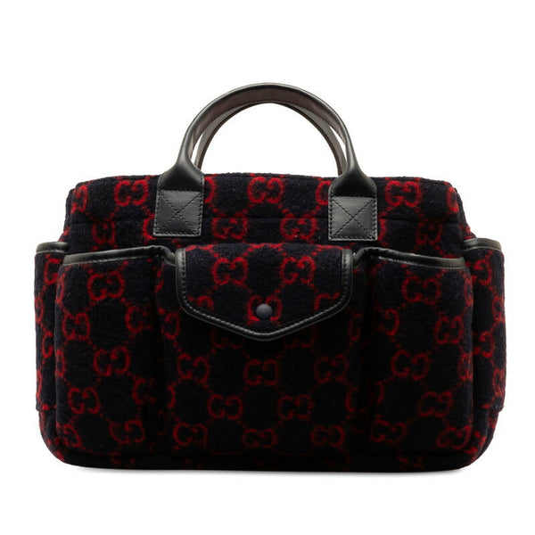 Gucci GG Wool Handbag Wool Leather